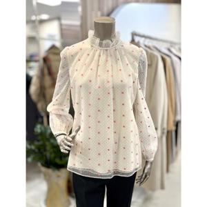 미니멈 세이브존01 시스루 슬리브 도트 블라우스 MWDAWB9370