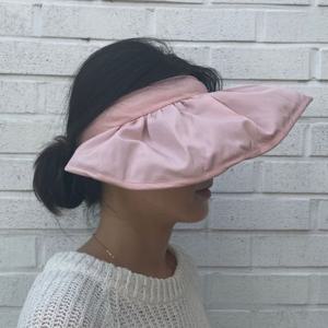 롤업 접는 머리띠 썬캡 모자 핑크 여름 햇빛가리개 창