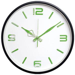 GB4588 무소음 고급인덱스 벽시계36.5cm 블랙 그린
