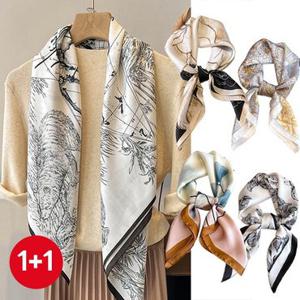 엔비 [2개세트] 러블린 패턴 사각 스카프(교차선택) 빅 쁘띠 +무배