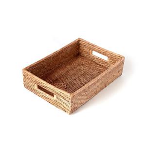 미얀마 천연 라탄 직사각 바구니 스몰 S BK036