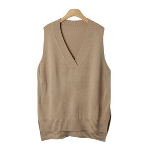 샵앤) 국산 여성 루즈핏 브이 니트 조끼 JLE-WVS-2584-베이지