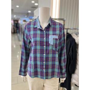 화이트호스 세이브존01 이중포켓체크블라우스 W243218