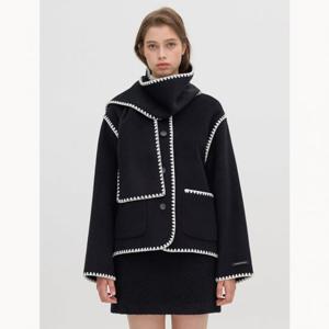 [올리브데올리브]자수 포인트 가디건형 핸드메이드 코트 (OW4XH015)