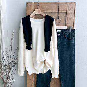 샵앤) 여성 홀가랑 무지 니트 티셔츠 DGB-WKN-3904-아이보리