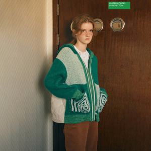 베네통 플러쉬 전판 니트 점퍼 BAJP51361_GN