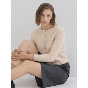 [뷰어] 여성 앞 오픈 꽈배기 니트 ZNKCO902_IV