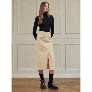 [뷰어] 여성 코듀로이 H라인 스커트 ZNSKOA01_IV