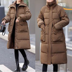 니트카라 롱 패딩 점퍼_FF3JP003