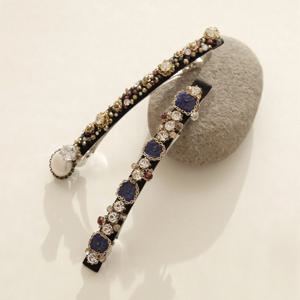 바이데이지 진주 라피스 원석 자동헤어핀 Bh0922