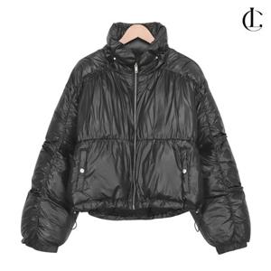 엘케이트 여성 숏패딩 웰론 스트링 겨울 글로시 패딩 크롭 셔링 점퍼 LNC003