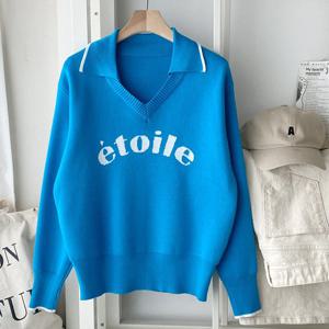 샵앤) 여성 V카라넥 에뚜왈 데일리 니트 DGB-WKN-4081-블루