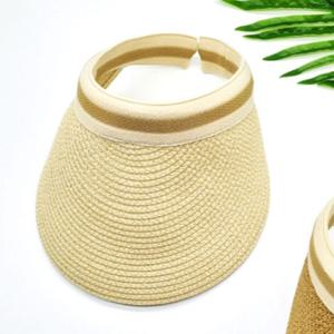 여성용 선캡 햇빛차단 라탄 모자 캡 연베이지