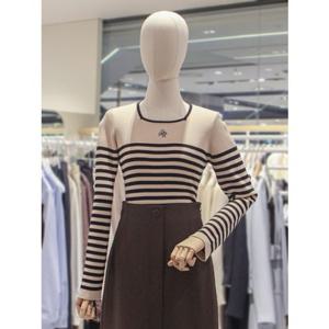 SOUP 숲 골지 스트라이프 스퀘어넥 니트 (SB2LK33)