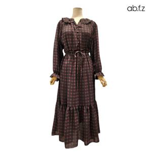 [에이비에프지]체크 패턴 롱 원피스 APZ1HO41C