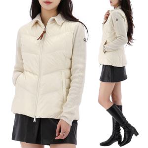 몽클레어 로고 패치 트리콧 패딩 울 집업 자켓 9B00041 M1241 034