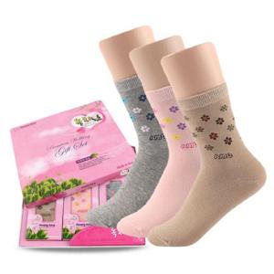 꽃무늬 녹차 양말선물세트 3매