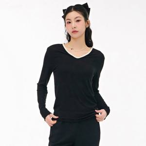 [체이스컬트][본사]여성 프릴 브이넥 티셔츠-EARG5168B03