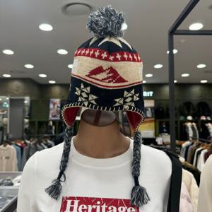 [지프]JP4GCU803 네이비 25년 수술 자가드 니트 모자