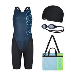 [ARENA 아레나]빅로고 여아동 4부 반신 키트A4BG1KG03 BLK