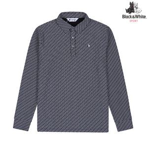 [블랙앤화이트] 남성 긴팔 전판 프린트 티셔츠 9005GZPP_NAVY