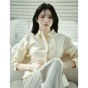 [지오다노]여자 한소희 봄 면100 스트링 셔츠 345509