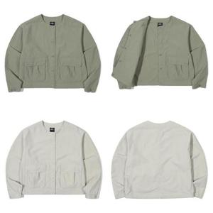 오닐(O-1) MG01 여성 루즈핏타슬란소재의 가디건스타일 자켓 모렌 넥리스 점퍼 OWJUO5103