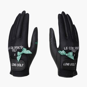 [르꼬끄골프] 여성 매쉬 믹스 리본 양손 장갑 (GQ122LGL32)