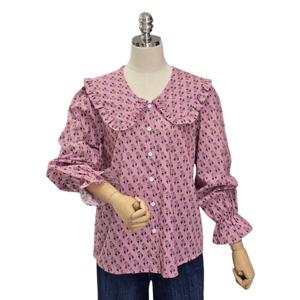 [포커스]빅카라 프릴 블라우스 (FS5A3BL3070)