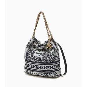 [헤지스ACC] 시그니처 H 뜨왈 자카드 체인 호보 숄더백S HIBA5E671N3