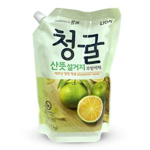 청귤 산뜻설거지 리필 1kg 참그린 주방세제