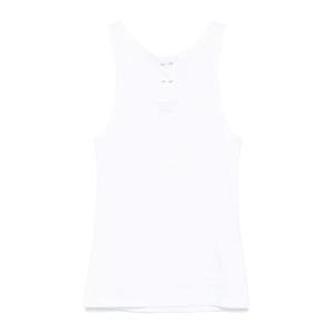 프라다 베이직 화이트 소프트 코튼 슬리브리스 탑 39603SOOO 10