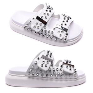 [알렉산더맥퀸] 21SS 여성 스터드 하이브리드 샌들 (650785_WHXZE_9285_21S)