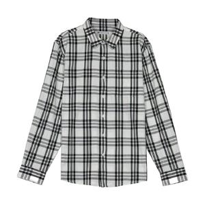 [뱅뱅]남녀공용 체크 면 긴팔 남방 (NSL101)