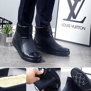 남자 고무 방수 장화 겨울 숏레인 부츠 털안감 신발