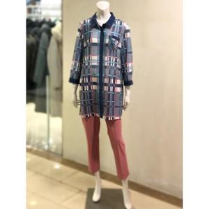 벨리시앙 세이브존01 컬러 믹스 체크 롱 블라우스(2color) JK5230