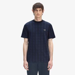 [Sharp] 지오메트릭 자카드 티셔츠 - 네이비 AFPM2519864-608