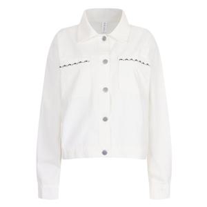 샵앤) 여성 카라넥 포켓 꽃자수 봄나들이 화이트 데님 자켓 MSE-WJK-20381-아이보리