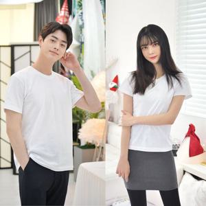 지앤제이 남녀공용 화이트 기본 티셔츠 3장 흰티