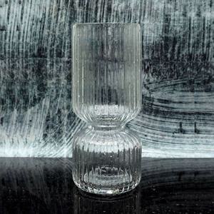 유리화분 화병 스트라이프 2단실린더(소) 8x18cm