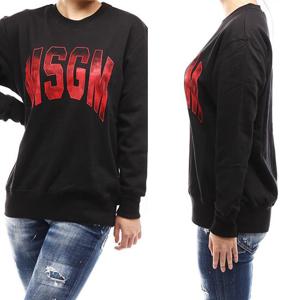 나니럭스 MSGM 여성 빅로고 프린팅 맨투맨 블랙 2841MDM201