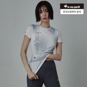 [르꼬끄공식] 여성 메쉬 레이어드 슬림핏 반팔 티셔츠 (QQ212ORS41)