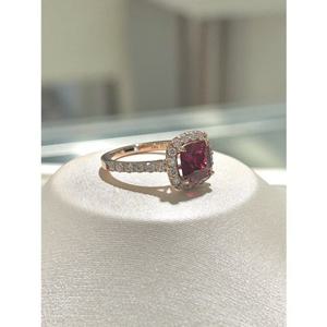 로이드 LLOYD L-DIAMOND  루비 헤일로 파베 14K 반지 LRD24067D