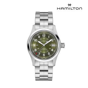 [해밀턴][공식] 해밀턴 카키필드 오토 38mm 그린 다이얼 브레이슬릿 시계 H70455160