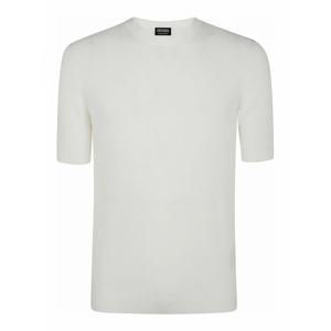 [ZEGNA] 라프리마 남성 티셔츠 Premium 코튼 스티치 RUFC25A9C10 화이트 /8
