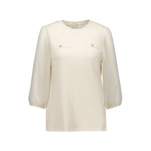 [벨리시앙]와플 니트 배색 블라우스 BL3330