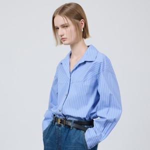 [쥬크]드롭 숄더 루즈핏 스트라이프 셔츠_Z251MSC005