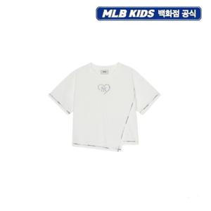 [MLB키즈]하트 스포티브 여아 비대칭 티셔츠(7FTSH0353)