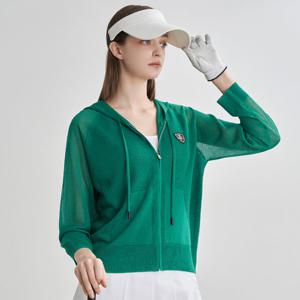 [르니앤맥코이골프] 여성 르니 와펜 썸머 후드 니트 집업 가디건 FM05CD100W