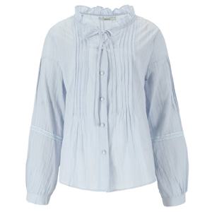 [에이비에프지]프릴넥 디테일 긴팔 면 블라우스 APZ1ZB32C